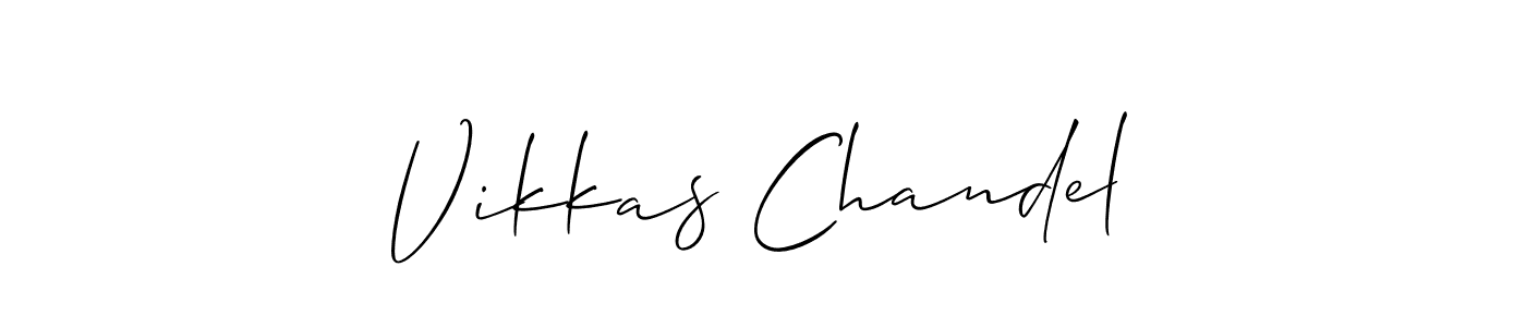 Use a signature maker to create a handwritten signature online. With this signature software, you can design (Allison_Script) your own signature for name Vikkas Chandel. Vikkas Chandel signature style 2 images and pictures png