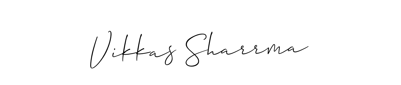 How to make Vikkas Sharrma signature? Allison_Script is a professional autograph style. Create handwritten signature for Vikkas Sharrma name. Vikkas Sharrma signature style 2 images and pictures png