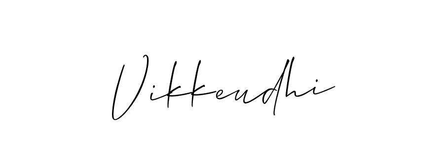 It looks lik you need a new signature style for name Vikkeudhi. Design unique handwritten (Allison_Script) signature with our free signature maker in just a few clicks. Vikkeudhi signature style 2 images and pictures png