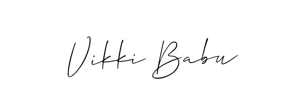 The best way (Allison_Script) to make a short signature is to pick only two or three words in your name. The name Vikki Babu include a total of six letters. For converting this name. Vikki Babu signature style 2 images and pictures png