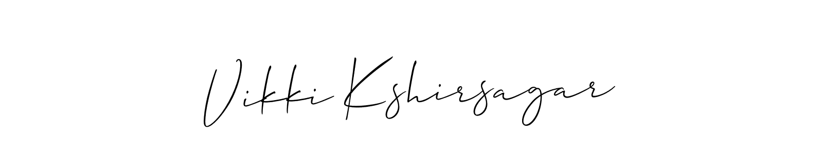 Create a beautiful signature design for name Vikki Kshirsagar. With this signature (Allison_Script) fonts, you can make a handwritten signature for free. Vikki Kshirsagar signature style 2 images and pictures png