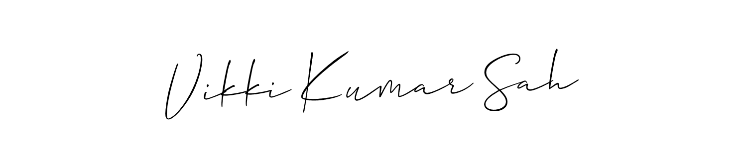 It looks lik you need a new signature style for name Vikki Kumar Sah. Design unique handwritten (Allison_Script) signature with our free signature maker in just a few clicks. Vikki Kumar Sah signature style 2 images and pictures png