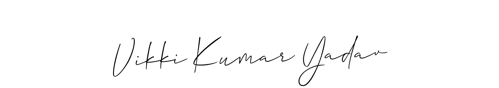 Design your own signature with our free online signature maker. With this signature software, you can create a handwritten (Allison_Script) signature for name Vikki Kumar Yadav. Vikki Kumar Yadav signature style 2 images and pictures png