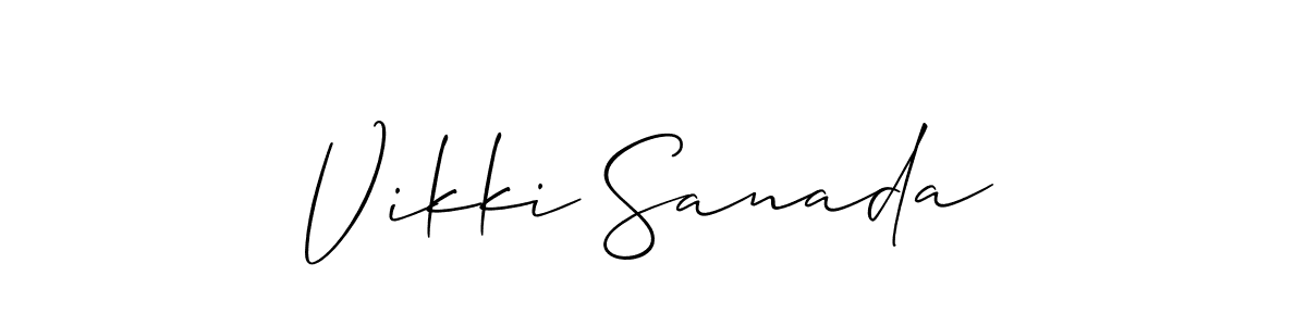 Vikki Sanada stylish signature style. Best Handwritten Sign (Allison_Script) for my name. Handwritten Signature Collection Ideas for my name Vikki Sanada. Vikki Sanada signature style 2 images and pictures png