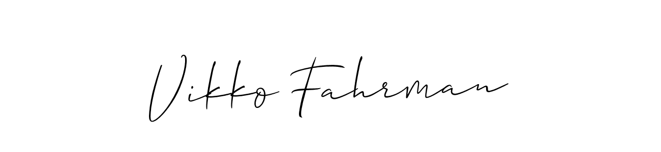 How to make Vikko Fahrman signature? Allison_Script is a professional autograph style. Create handwritten signature for Vikko Fahrman name. Vikko Fahrman signature style 2 images and pictures png