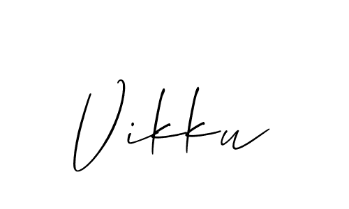 Make a beautiful signature design for name Vikku. With this signature (Allison_Script) style, you can create a handwritten signature for free. Vikku signature style 2 images and pictures png