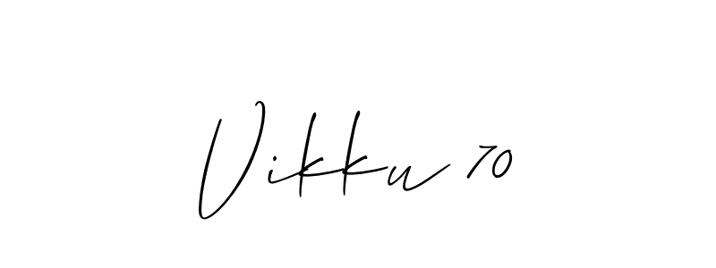 Also You can easily find your signature by using the search form. We will create Vikku 70 name handwritten signature images for you free of cost using Allison_Script sign style. Vikku 70 signature style 2 images and pictures png