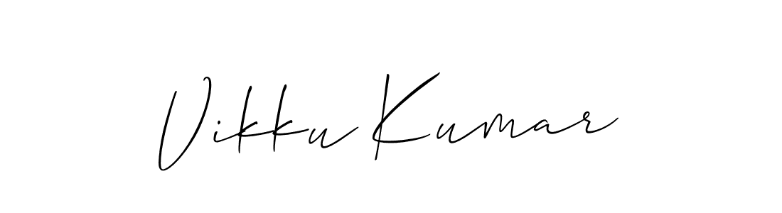 You should practise on your own different ways (Allison_Script) to write your name (Vikku Kumar) in signature. don't let someone else do it for you. Vikku Kumar signature style 2 images and pictures png