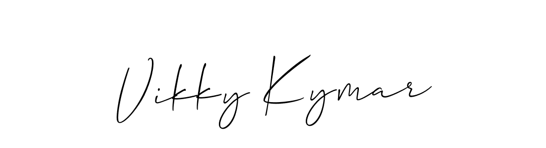 Make a beautiful signature design for name Vikky Kymar. With this signature (Allison_Script) style, you can create a handwritten signature for free. Vikky Kymar signature style 2 images and pictures png
