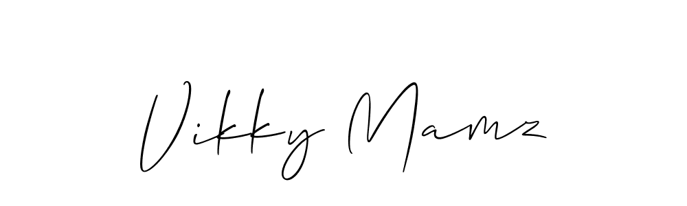 You should practise on your own different ways (Allison_Script) to write your name (Vikky Mamz) in signature. don't let someone else do it for you. Vikky Mamz signature style 2 images and pictures png