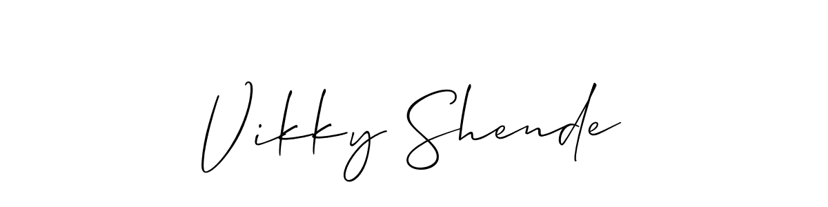 How to Draw Vikky Shende signature style? Allison_Script is a latest design signature styles for name Vikky Shende. Vikky Shende signature style 2 images and pictures png