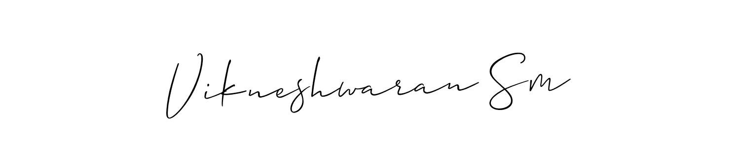 It looks lik you need a new signature style for name Vikneshwaran Sm. Design unique handwritten (Allison_Script) signature with our free signature maker in just a few clicks. Vikneshwaran Sm signature style 2 images and pictures png