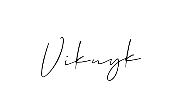 Also You can easily find your signature by using the search form. We will create Viknyk name handwritten signature images for you free of cost using Allison_Script sign style. Viknyk signature style 2 images and pictures png