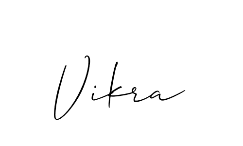 Also You can easily find your signature by using the search form. We will create Vikra name handwritten signature images for you free of cost using Allison_Script sign style. Vikra signature style 2 images and pictures png