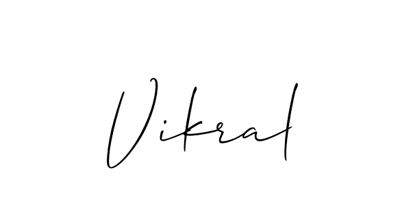 Allison_Script is a professional signature style that is perfect for those who want to add a touch of class to their signature. It is also a great choice for those who want to make their signature more unique. Get Vikral name to fancy signature for free. Vikral signature style 2 images and pictures png