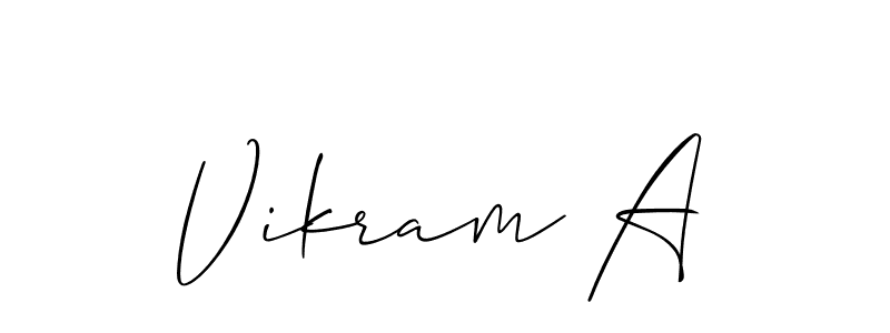 Also we have Vikram A name is the best signature style. Create professional handwritten signature collection using Allison_Script autograph style. Vikram A signature style 2 images and pictures png