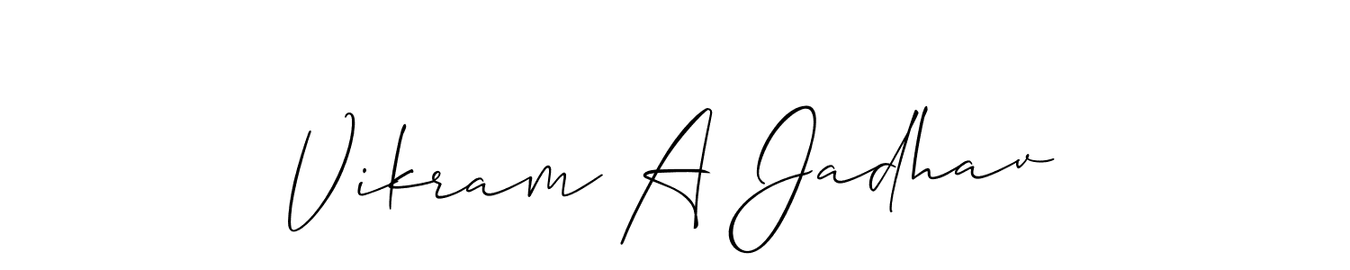 How to make Vikram A Jadhav signature? Allison_Script is a professional autograph style. Create handwritten signature for Vikram A Jadhav name. Vikram A Jadhav signature style 2 images and pictures png