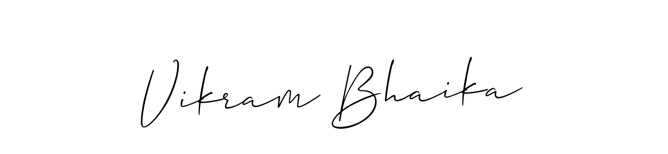 The best way (Allison_Script) to make a short signature is to pick only two or three words in your name. The name Vikram Bhaika include a total of six letters. For converting this name. Vikram Bhaika signature style 2 images and pictures png