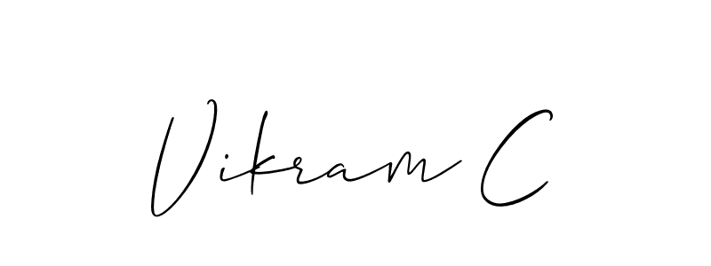 How to make Vikram C name signature. Use Allison_Script style for creating short signs online. This is the latest handwritten sign. Vikram C signature style 2 images and pictures png