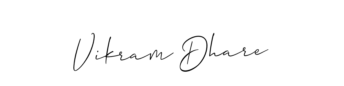 How to make Vikram Dhare name signature. Use Allison_Script style for creating short signs online. This is the latest handwritten sign. Vikram Dhare signature style 2 images and pictures png