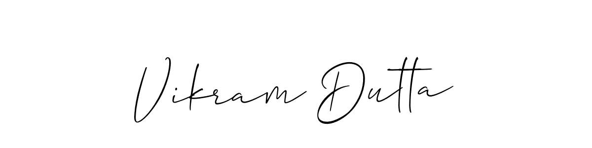 Create a beautiful signature design for name Vikram Dutta. With this signature (Allison_Script) fonts, you can make a handwritten signature for free. Vikram Dutta signature style 2 images and pictures png