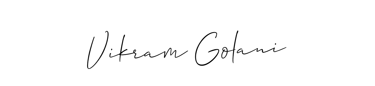 Vikram Golani stylish signature style. Best Handwritten Sign (Allison_Script) for my name. Handwritten Signature Collection Ideas for my name Vikram Golani. Vikram Golani signature style 2 images and pictures png