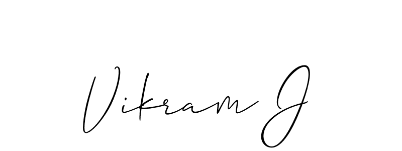 if you are searching for the best signature style for your name Vikram J. so please give up your signature search. here we have designed multiple signature styles  using Allison_Script. Vikram J signature style 2 images and pictures png