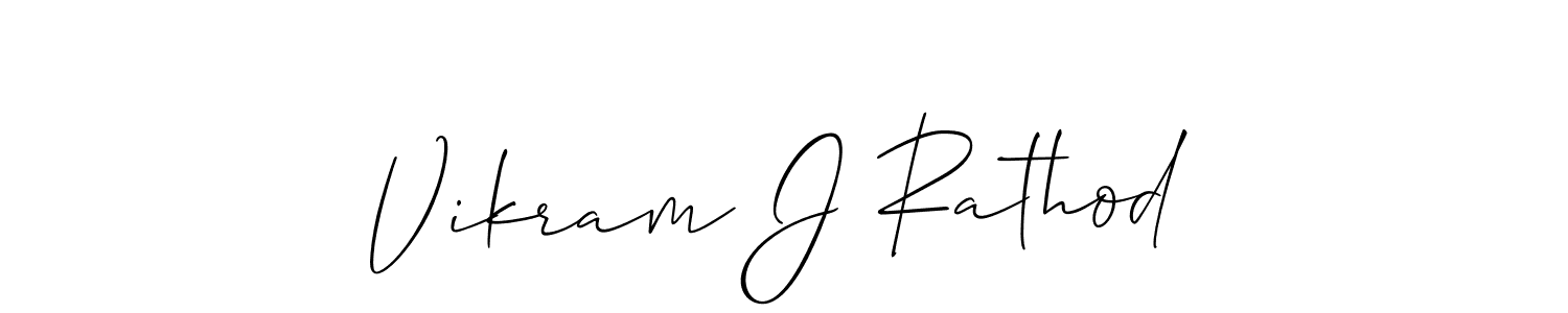 How to make Vikram J Rathod name signature. Use Allison_Script style for creating short signs online. This is the latest handwritten sign. Vikram J Rathod signature style 2 images and pictures png