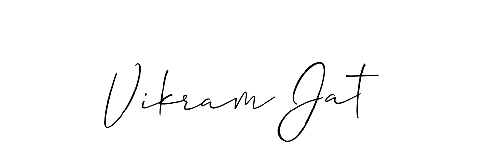 The best way (Allison_Script) to make a short signature is to pick only two or three words in your name. The name Vikram Jat include a total of six letters. For converting this name. Vikram Jat signature style 2 images and pictures png