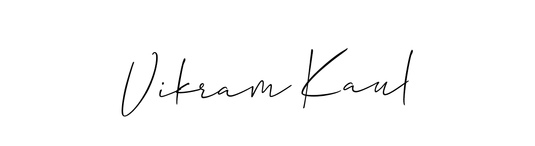 How to make Vikram Kaul name signature. Use Allison_Script style for creating short signs online. This is the latest handwritten sign. Vikram Kaul signature style 2 images and pictures png