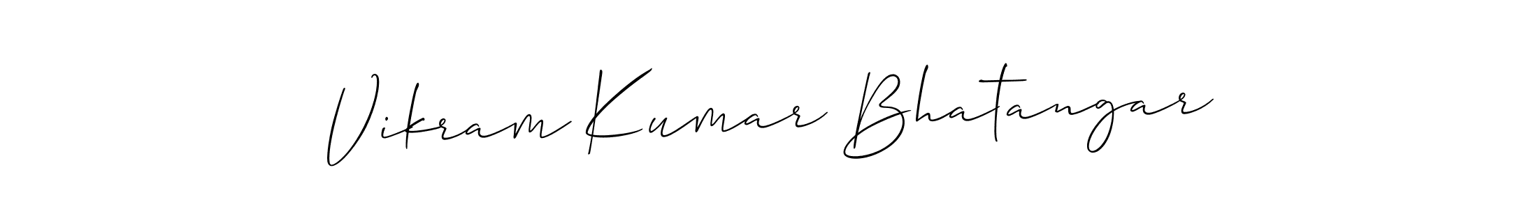 How to make Vikram Kumar Bhatangar name signature. Use Allison_Script style for creating short signs online. This is the latest handwritten sign. Vikram Kumar Bhatangar signature style 2 images and pictures png