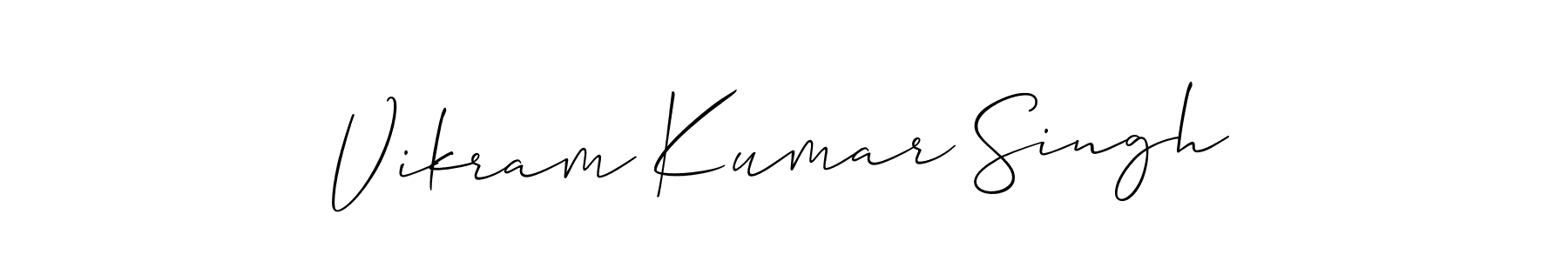 You should practise on your own different ways (Allison_Script) to write your name (Vikram Kumar Singh) in signature. don't let someone else do it for you. Vikram Kumar Singh signature style 2 images and pictures png