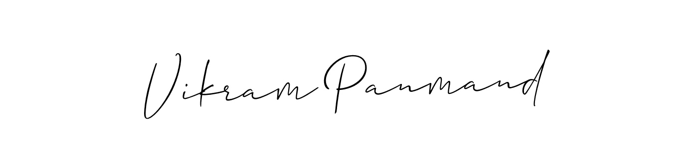 if you are searching for the best signature style for your name Vikram Panmand. so please give up your signature search. here we have designed multiple signature styles  using Allison_Script. Vikram Panmand signature style 2 images and pictures png