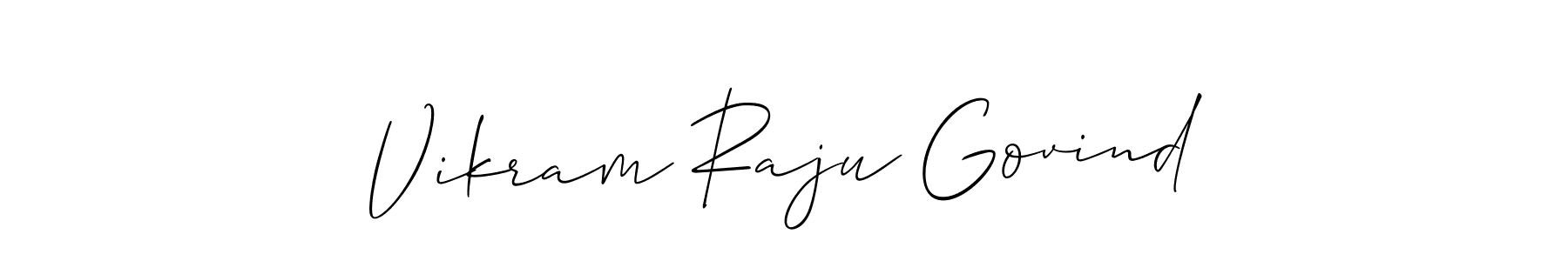 Allison_Script is a professional signature style that is perfect for those who want to add a touch of class to their signature. It is also a great choice for those who want to make their signature more unique. Get Vikram Raju Govind name to fancy signature for free. Vikram Raju Govind signature style 2 images and pictures png