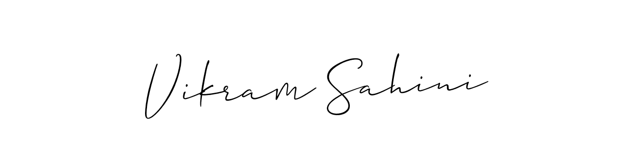 Make a beautiful signature design for name Vikram Sahini. With this signature (Allison_Script) style, you can create a handwritten signature for free. Vikram Sahini signature style 2 images and pictures png