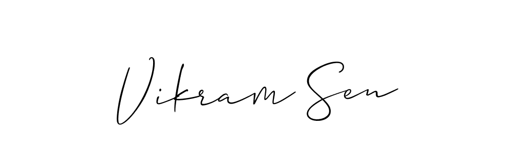 Use a signature maker to create a handwritten signature online. With this signature software, you can design (Allison_Script) your own signature for name Vikram Sen. Vikram Sen signature style 2 images and pictures png