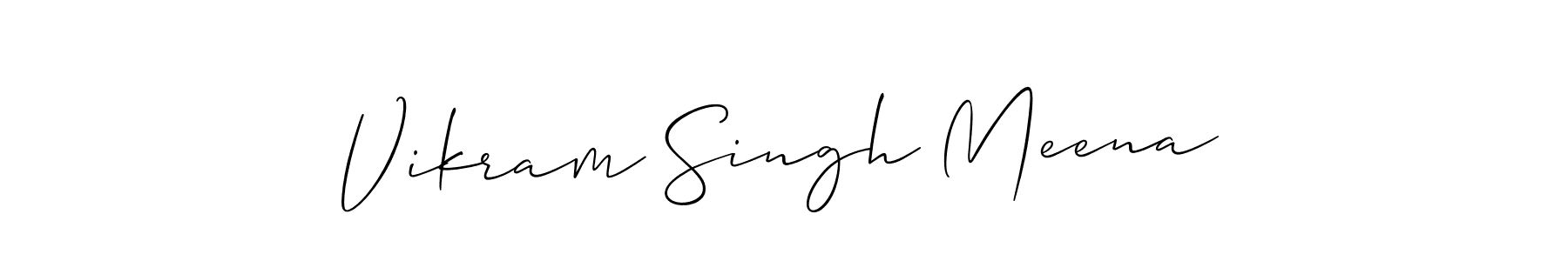 How to make Vikram Singh Meena name signature. Use Allison_Script style for creating short signs online. This is the latest handwritten sign. Vikram Singh Meena signature style 2 images and pictures png