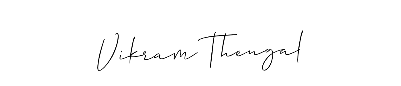 How to make Vikram Thengal name signature. Use Allison_Script style for creating short signs online. This is the latest handwritten sign. Vikram Thengal signature style 2 images and pictures png