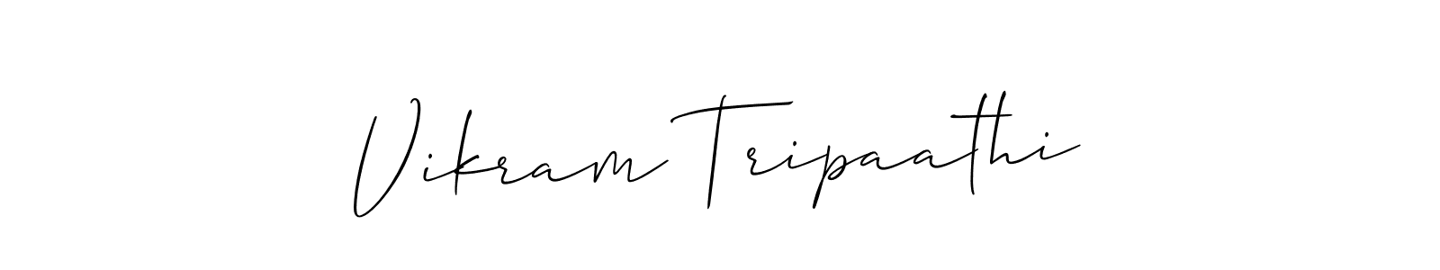 The best way (Allison_Script) to make a short signature is to pick only two or three words in your name. The name Vikram Tripaathi include a total of six letters. For converting this name. Vikram Tripaathi signature style 2 images and pictures png