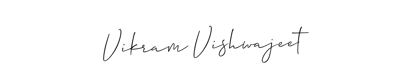 Also You can easily find your signature by using the search form. We will create Vikram Vishwajeet name handwritten signature images for you free of cost using Allison_Script sign style. Vikram Vishwajeet signature style 2 images and pictures png