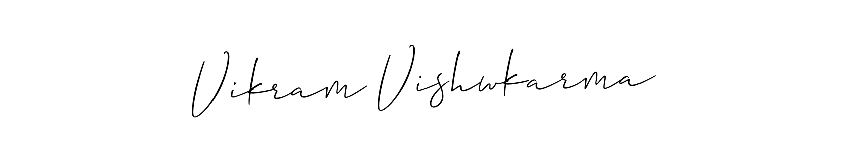 How to make Vikram Vishwkarma signature? Allison_Script is a professional autograph style. Create handwritten signature for Vikram Vishwkarma name. Vikram Vishwkarma signature style 2 images and pictures png