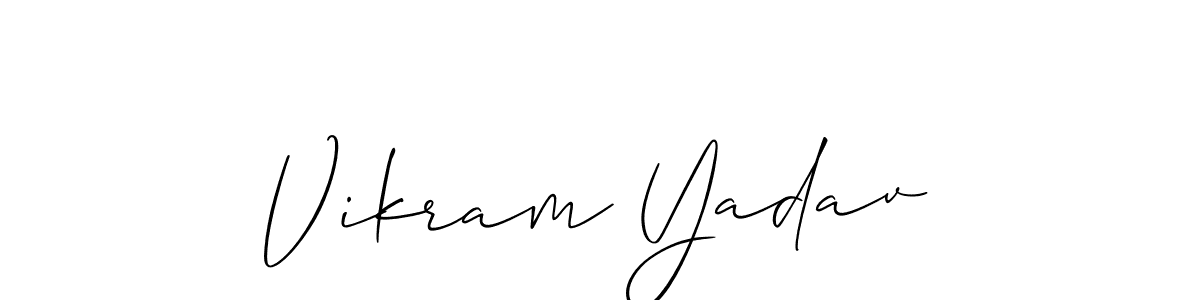 How to make Vikram Yadav name signature. Use Allison_Script style for creating short signs online. This is the latest handwritten sign. Vikram Yadav signature style 2 images and pictures png