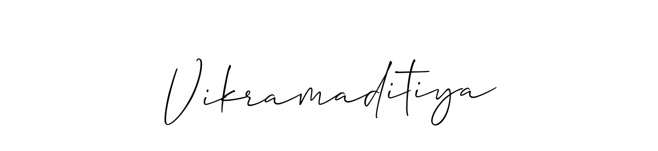 Use a signature maker to create a handwritten signature online. With this signature software, you can design (Allison_Script) your own signature for name Vikramaditiya. Vikramaditiya signature style 2 images and pictures png