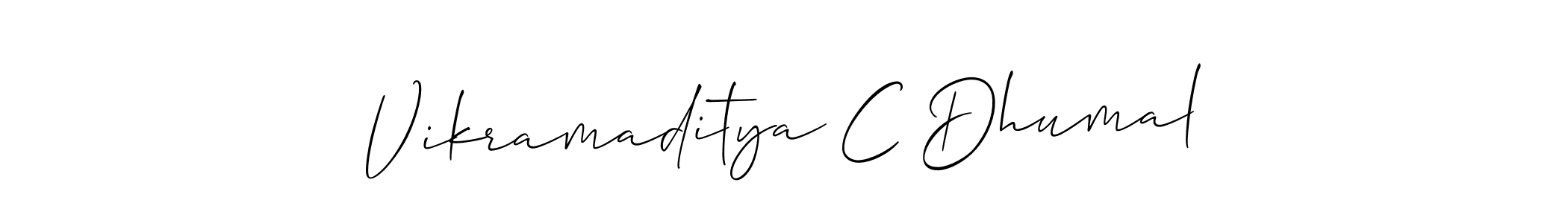 Allison_Script is a professional signature style that is perfect for those who want to add a touch of class to their signature. It is also a great choice for those who want to make their signature more unique. Get Vikramaditya C Dhumal name to fancy signature for free. Vikramaditya C Dhumal signature style 2 images and pictures png