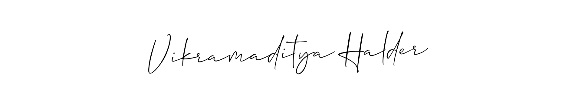 This is the best signature style for the Vikramaditya Halder name. Also you like these signature font (Allison_Script). Mix name signature. Vikramaditya Halder signature style 2 images and pictures png