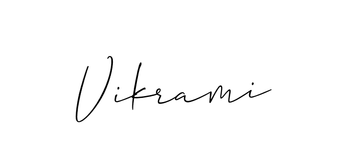 Also we have Vikrami name is the best signature style. Create professional handwritten signature collection using Allison_Script autograph style. Vikrami signature style 2 images and pictures png
