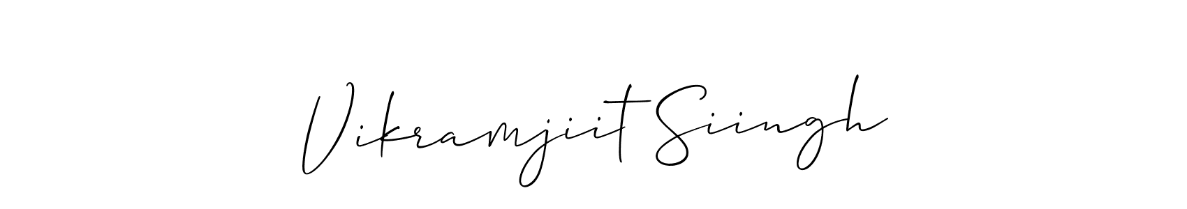 Make a beautiful signature design for name Vikramjiit Siingh. With this signature (Allison_Script) style, you can create a handwritten signature for free. Vikramjiit Siingh signature style 2 images and pictures png