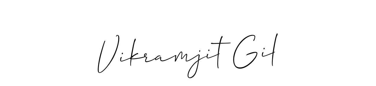 Use a signature maker to create a handwritten signature online. With this signature software, you can design (Allison_Script) your own signature for name Vikramjit Gil. Vikramjit Gil signature style 2 images and pictures png