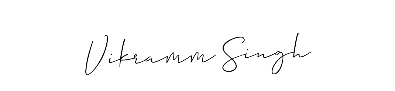 The best way (Allison_Script) to make a short signature is to pick only two or three words in your name. The name Vikramm Singh include a total of six letters. For converting this name. Vikramm Singh signature style 2 images and pictures png