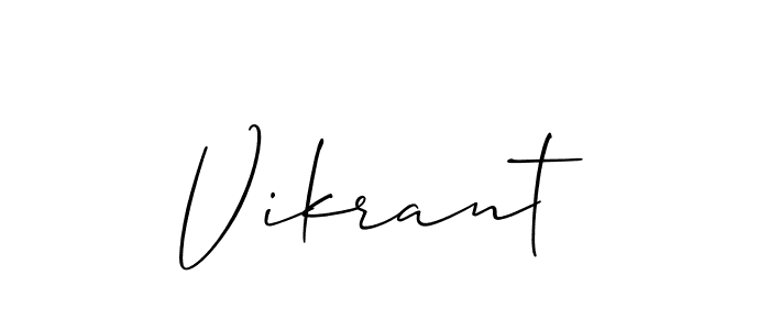 Also we have Vikrant name is the best signature style. Create professional handwritten signature collection using Allison_Script autograph style. Vikrant signature style 2 images and pictures png